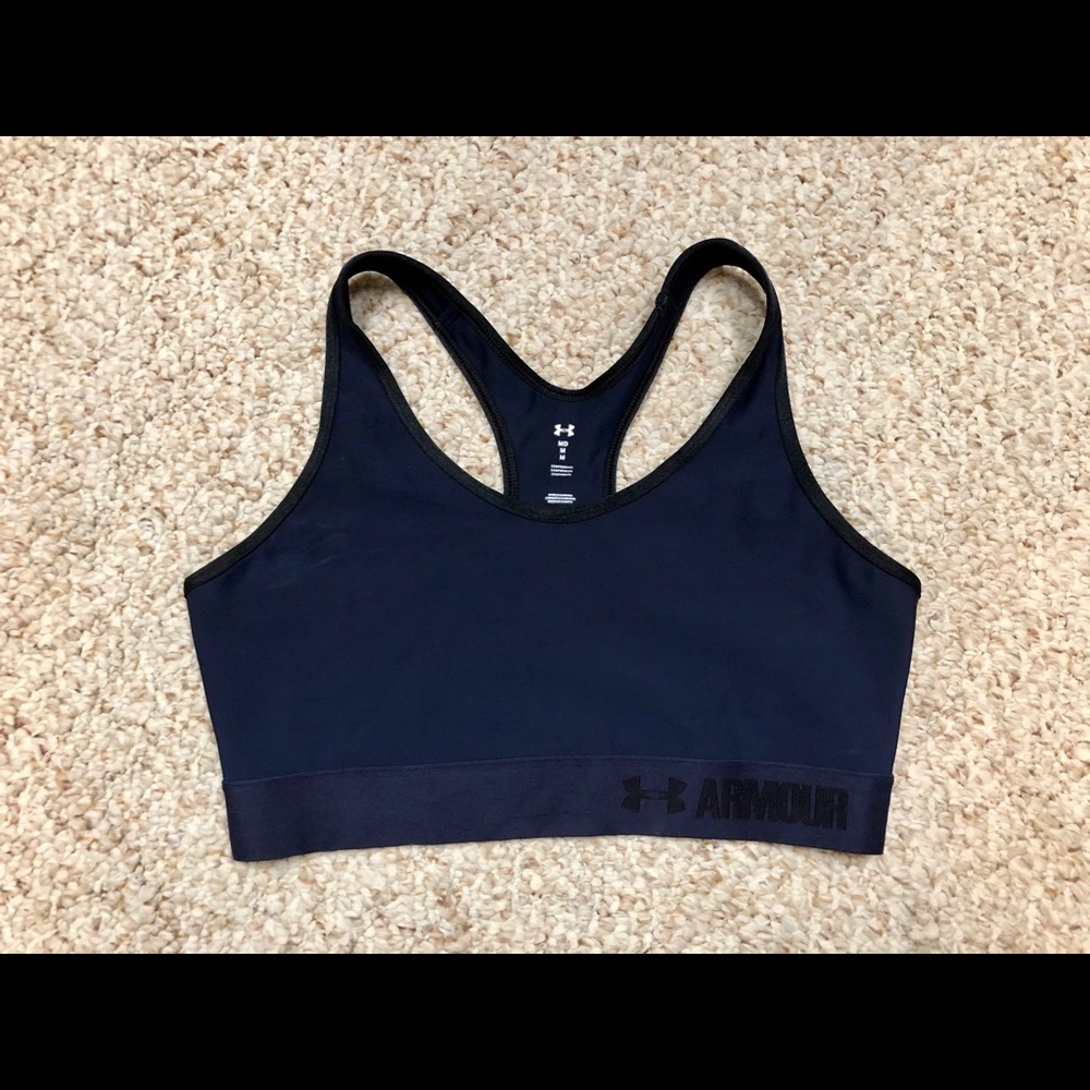 Medium Under Armor Sports Bra, Navy & Black